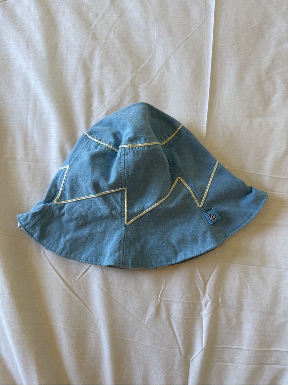 vintage los angeles dodgers bucket hat suede light blue genuine merchandise MLB